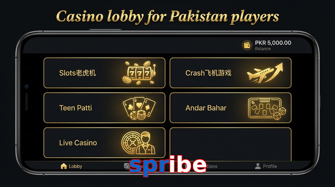Lobby view of Spribe for Pakistan users